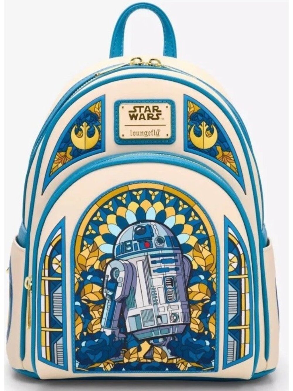 Loungefly Star Wars R2-D2 Stained Glass Portrait Mini Backpack Glactic NWT